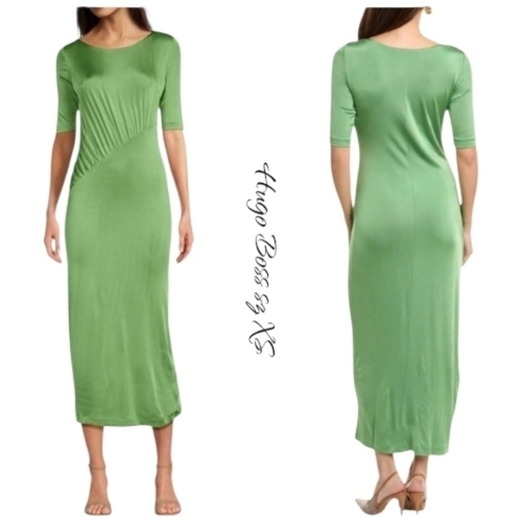 slim fit dress slacks Hugo Boss Emaxa Mini Dress - Green main image 0